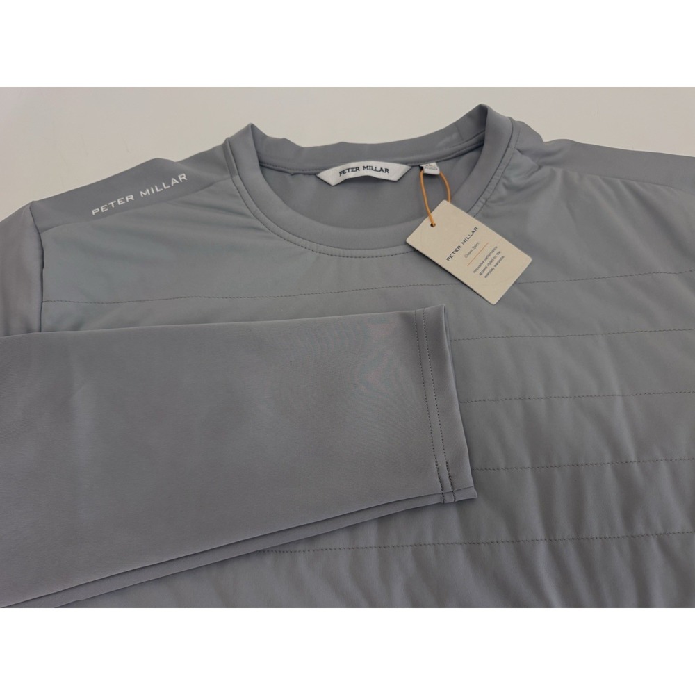 NWT Peter Millar Bond Elite Crewneck Golf Pullover Gale Gray Men's XL - Picture 5 of 13